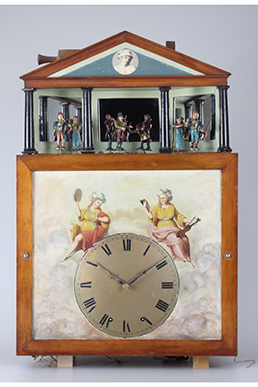 Bodenstanduhr mit Flötenwerk und Figurenautomat