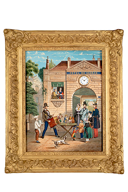 Picture with musical mechanism and automaton